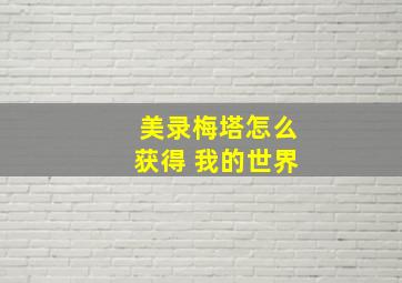 美录梅塔怎么获得 我的世界